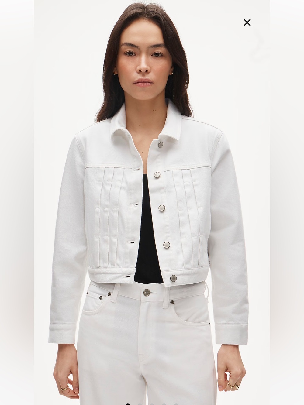 NWT J Crew Cropped denim jacket with Pintucks